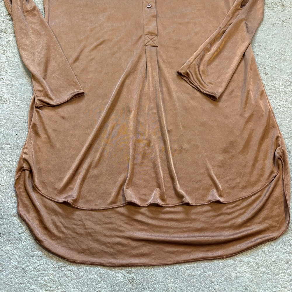 Wilfred Henley Long Sleeve Stretch Satin Mini Shirt Dress Size XXSmall - Picture 10 of 14